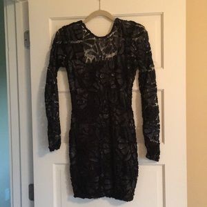 Black sequin night out dress
